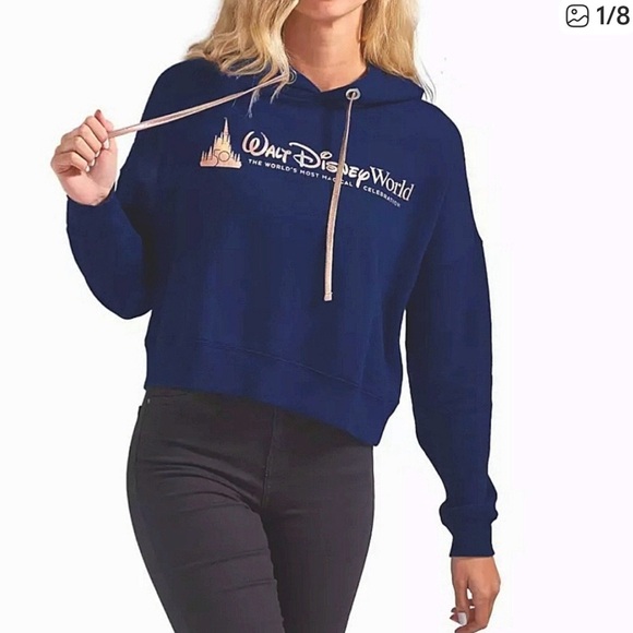 Disney Tops - Walt Disney World 50th Anniversary Navy Iridescent Castle Sweatshirt | Size S
